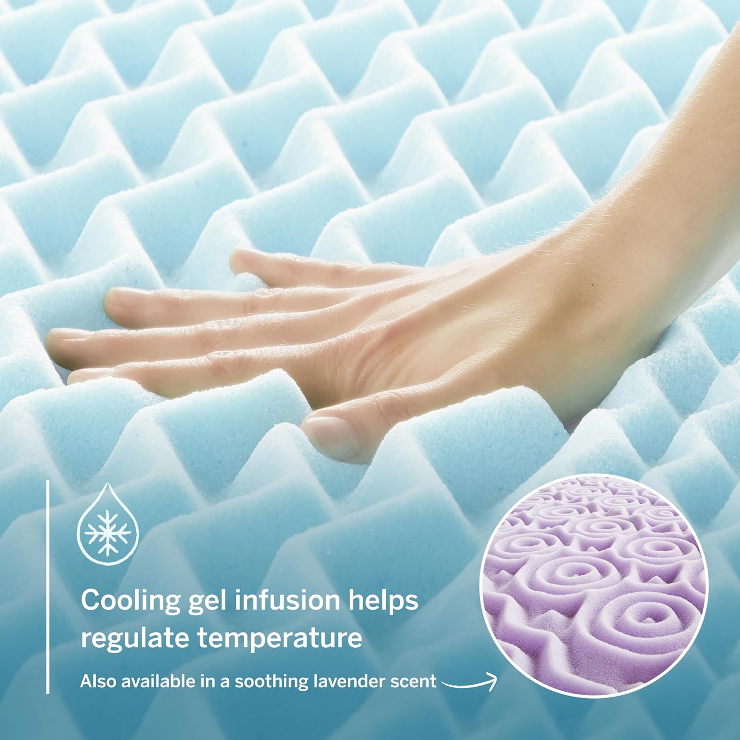 LUCID Gel Infused Memory Foam Mattress Topper – 2 Inch Mattress Topper – 5 Comfort Zones Relieve Pressure – CertiPUR-US Certified Foam - King